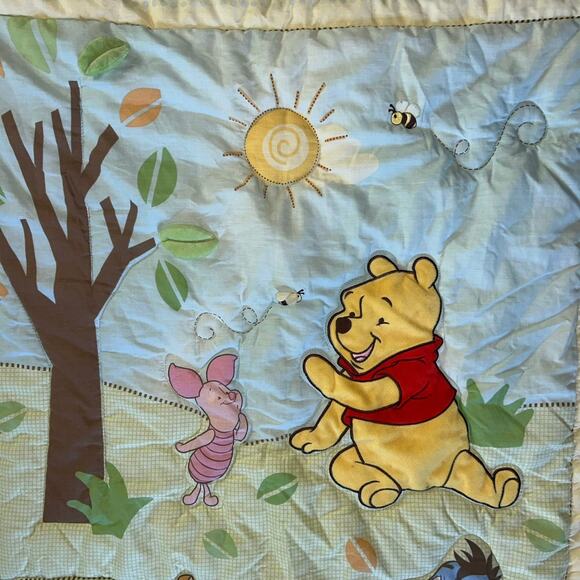 VIntage Winnie the Pooh Crib Blanket Baby Blanket Piglet Eeyore Tigger - Picture 2 of 6